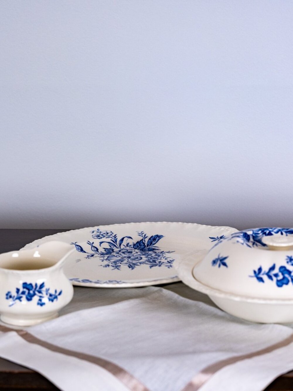 Antique W.H. Grindley "Duval" Set; Blue and cream.
